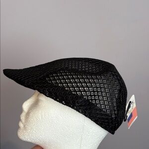 J&W Black Mesh Pageboy Hat Cap size L/XL